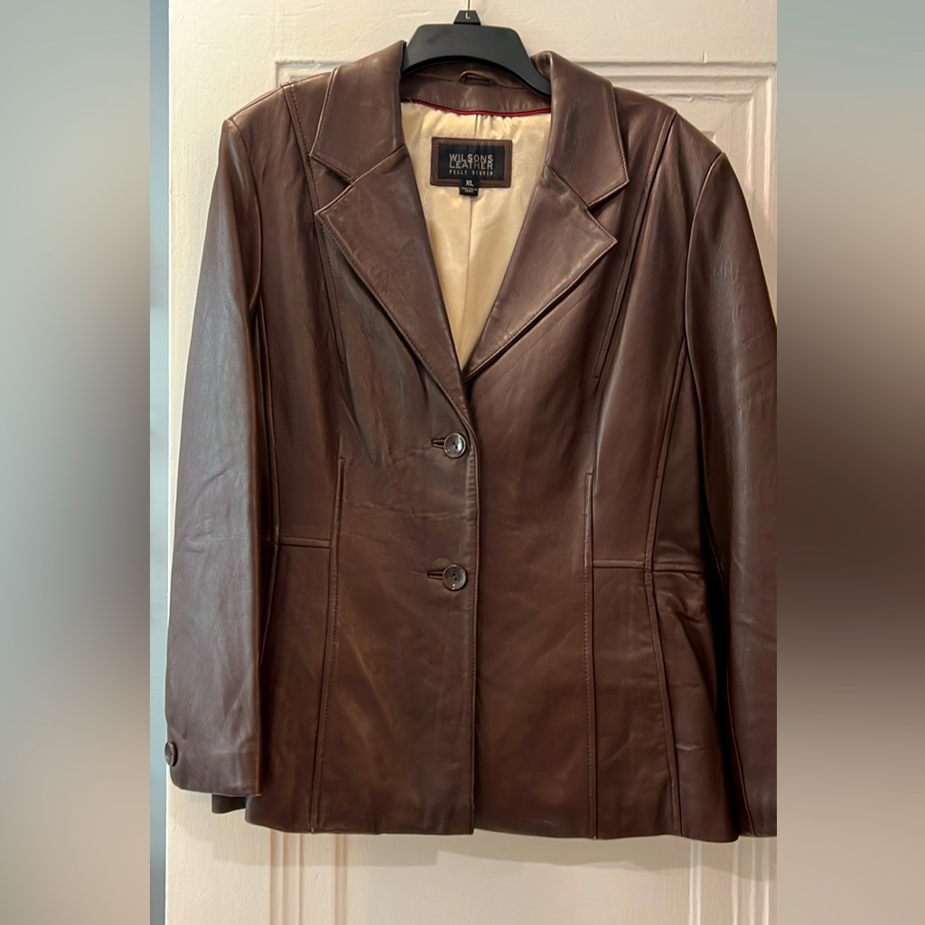 Wilson’s Leather Chocolate Brown Jacket/Blazer In Great Condition! Women’s Sz Xl